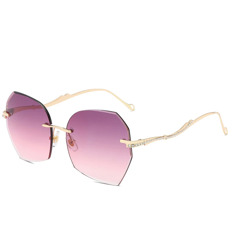 Горячая SHEN NUO 9 серия Роскошный бренд для женщин шестигранные feminino негабаритные солнцезащитные очки ray bann Oculos De Sol shades Леди Панк - Цвет линз: Фиолетовый