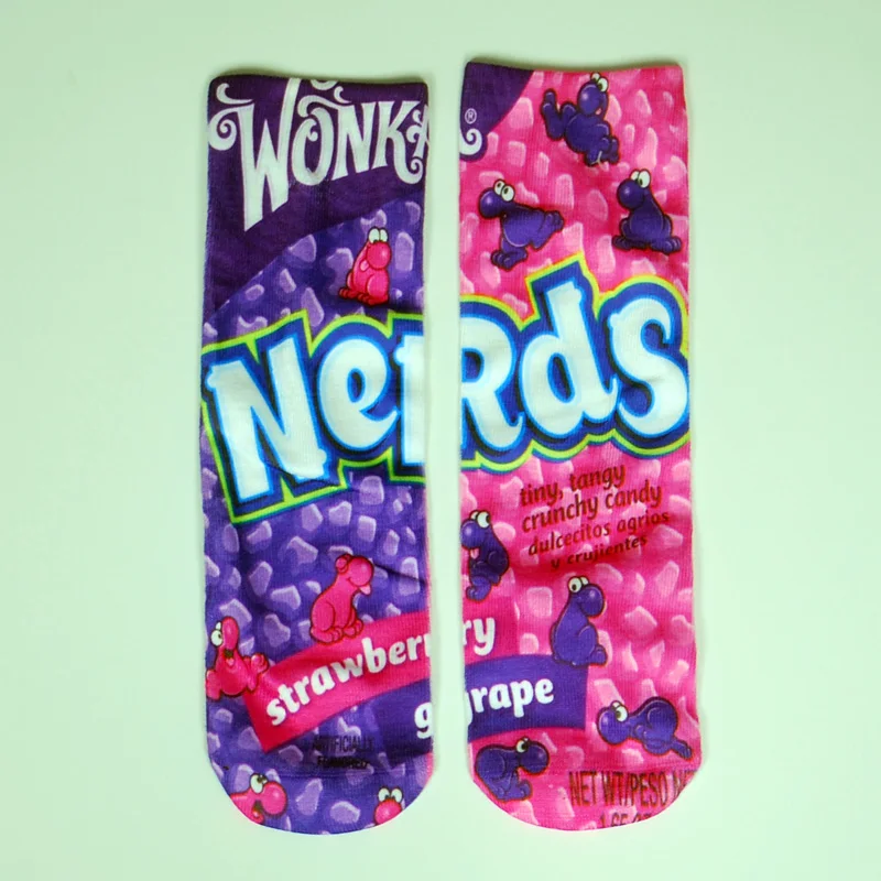 Nerds Милые женские носки с объемным принтом, 24 цвета, модные забавные короткие женские носки в стиле Харадзюку, носки в стиле хип-хоп - Цвет: Nerds