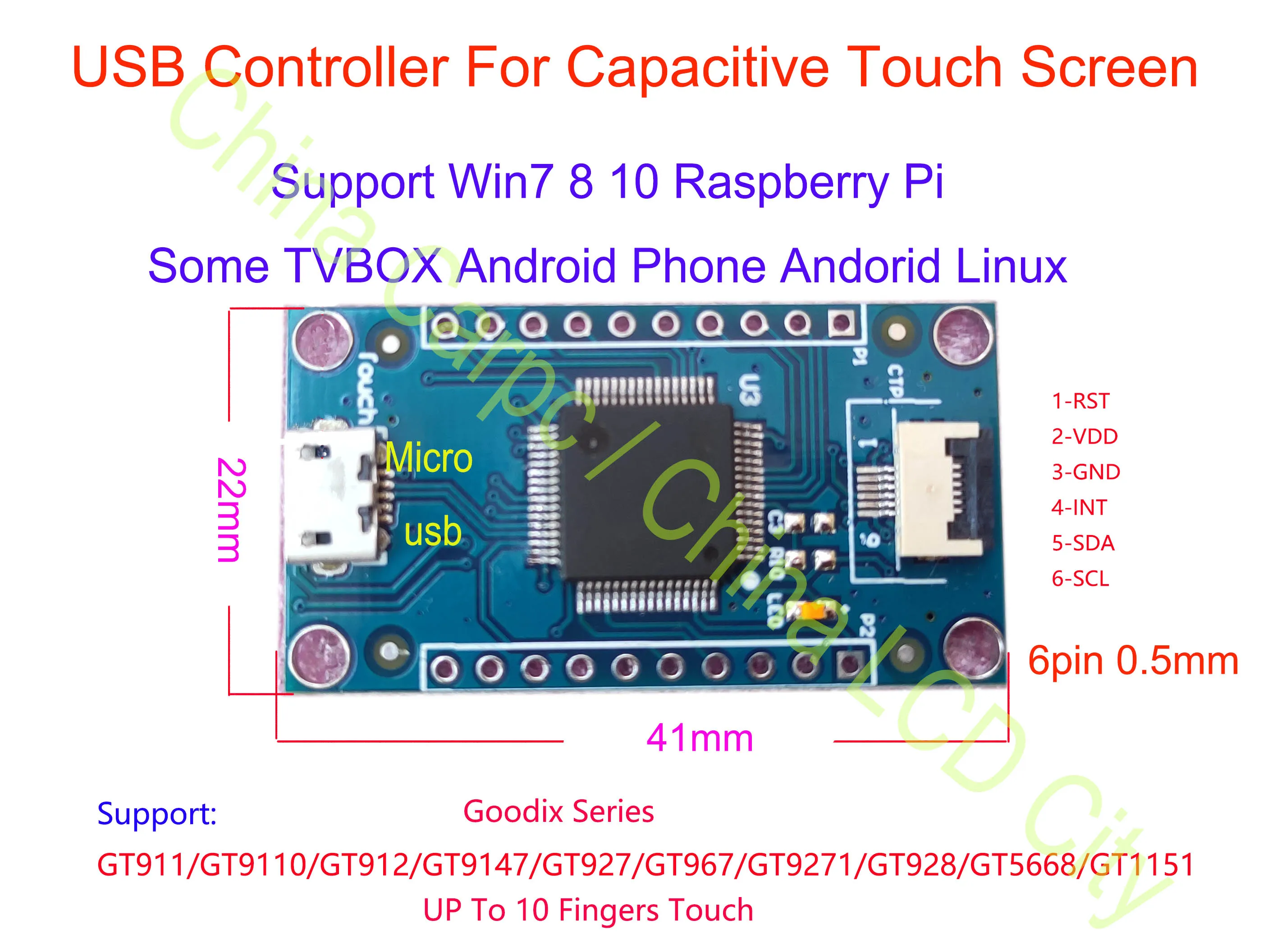Usb-Controller Digitizer Touch-Screen Capacitive for Sensor GT967/GT9147
