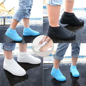 

1 Pair Non Slip Rubber Rain Boot waterproof Water Rain Shoes Covers S / M / L Outdoor Camping Reusable Silicone Shoe Cover