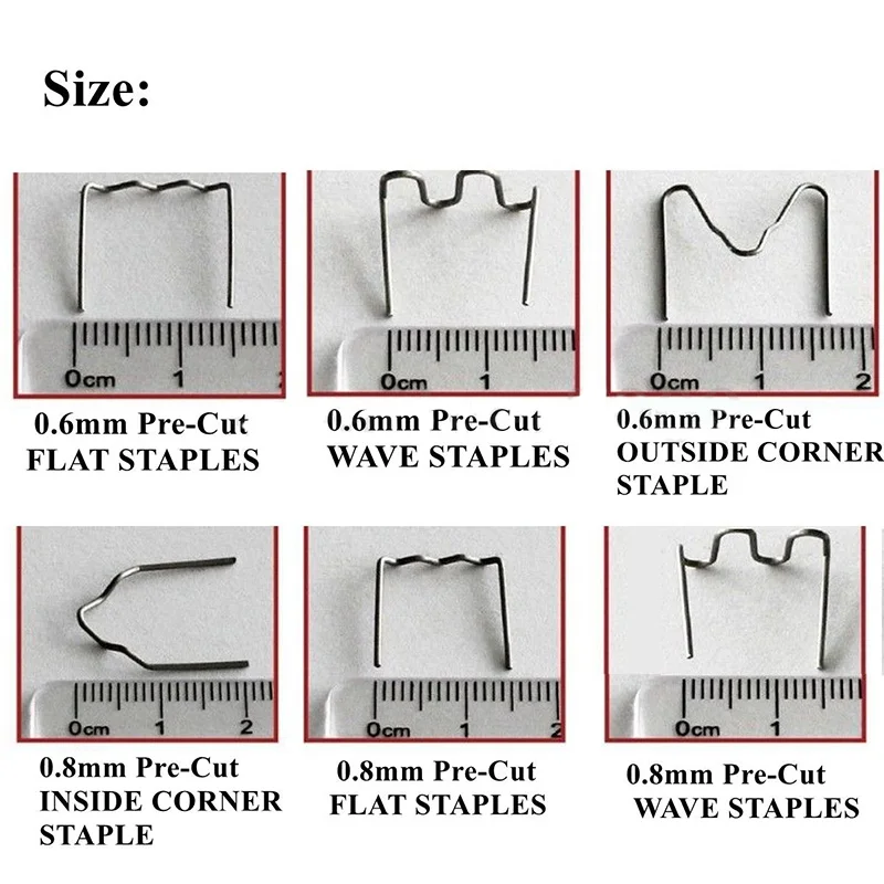 

600X Standard Pre Cut 0.8mm/0.6mm M V Type Staples For Plastic Stapler Repair Welder For Car Bumper Welding Nail
