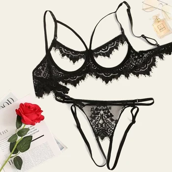 

ADULOTY Woman Crotchless Lace Lingerie Set Erotic Sexy Exquisite Sleepwear Transparent Porno Bra Pajamas Set Babydoll Underwear