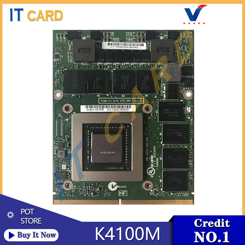 Quadro K4100M K4100 GDDR5 4GB Video Graphics Card