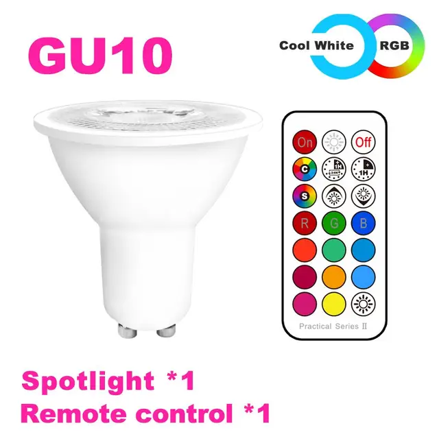 Mus niemand eten GU10 LED Lamp E27 Smart Light Bulb Color Spotlight Neon Sign RGB tape With  Controller LightLighting COB 220V Dimmable Spot Light