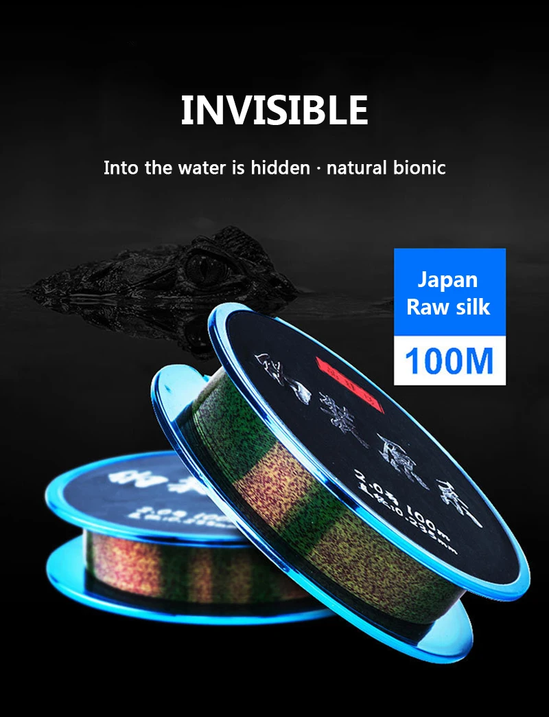 Nylon Fisher Line Mask Line 100m Spot Line 50M Fishing Athletic Black Pit Invisible Fishing Line Fishing Line Fishing Gear