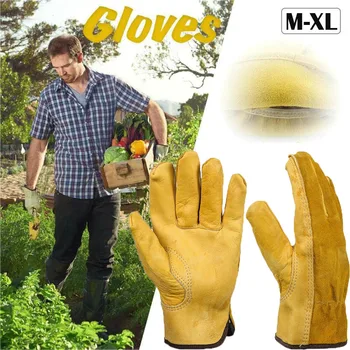 

1Pair Leather Gloves necessity Safety Protective Mutifunctional Welding Welder Work Good Helper Convenient Repair Wear-Resistant