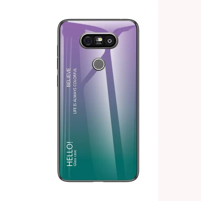 Тонкий градиентный чехол из закаленного стекла для LG G7 G8 ThinQ G6 G5 мягкая задняя крышка на для LG G5 G6 G7 G8 силиконовый чехол для телефона Caoa - Цвет: 4