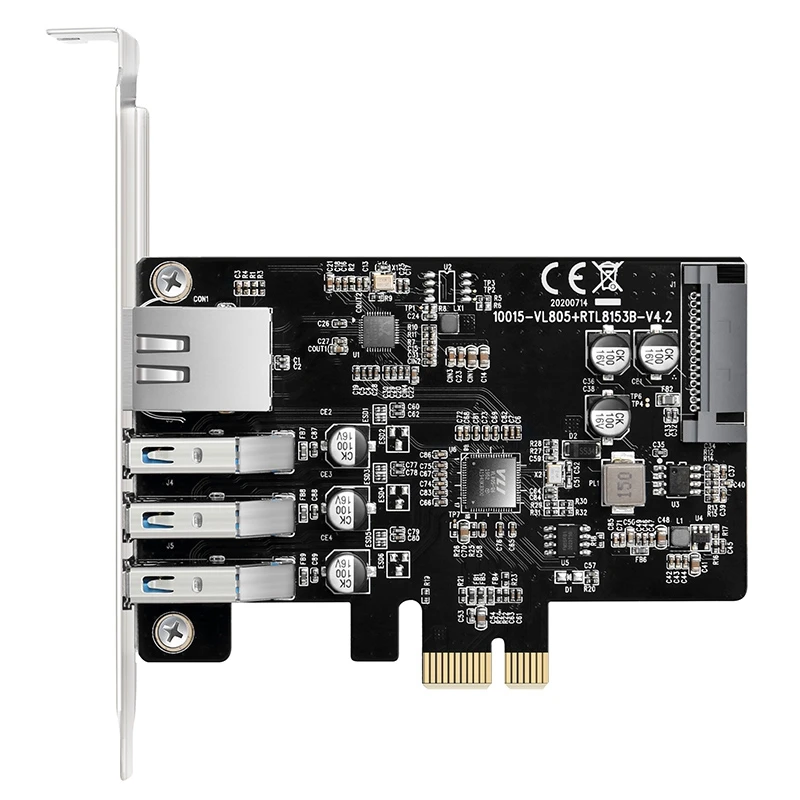 Maiwo-hub de Expansão Portas Usb 1000 Pcie x1 para 5gbps Docking Gigabit Ethernet 300mbps Adaptador de Desktop Conversor Cartões para acréscimos - Imagem 3