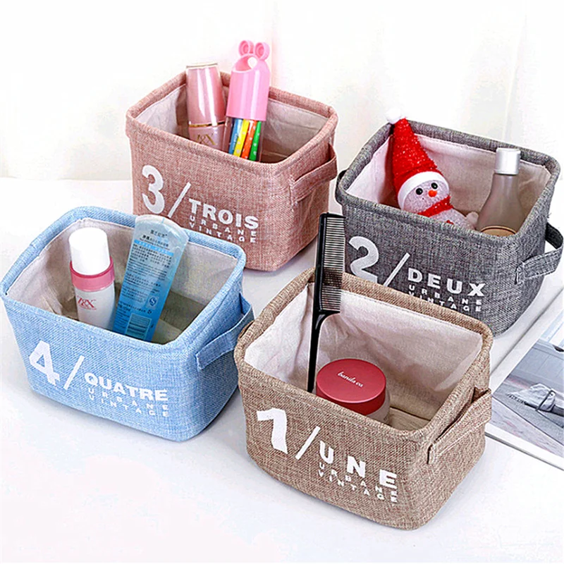

High Quality Oxford Fabric Desktop Storage Baskets For Underwear Makeup Toys Organizer Sundries Desk Stationery Storage Box Case