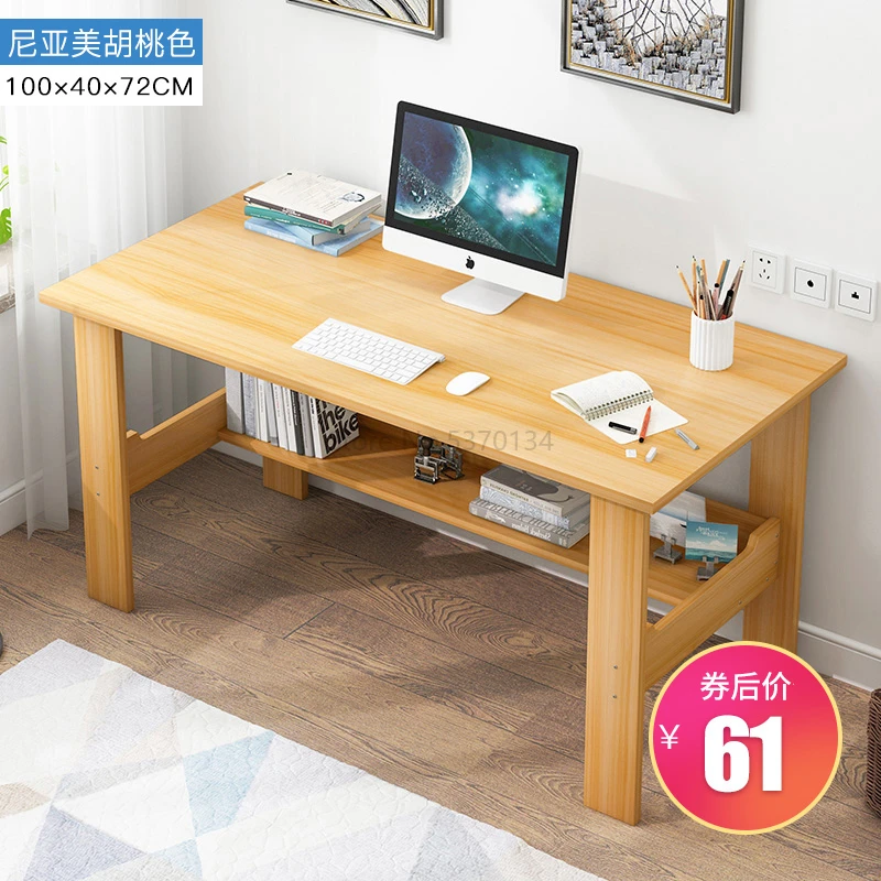 Computer Desk Desktop Home Desk Student Writing Desk Simple Modern Office Solid Wood Color Simple Small Table Bedroom - Цвет: Красный