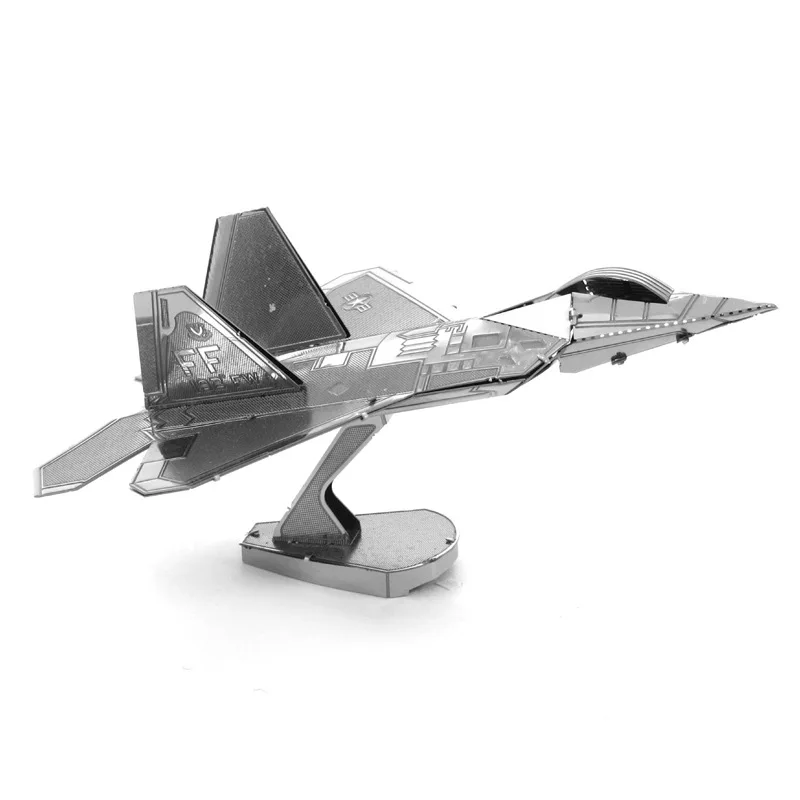 3D металлические головоломки модель самолета наборы DIY лазерная резка головоломки модель Развивающие игрушки для взрослых детей - Цвет: F22 fighter