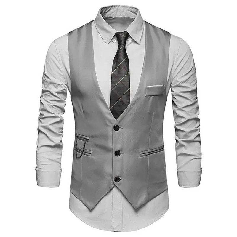WENYUJH мужской высококачественный приталенный хлопковый жилет для отдыха мужской Джентльменский жилет для делового костюма Homme Повседневная куртка без рукавов