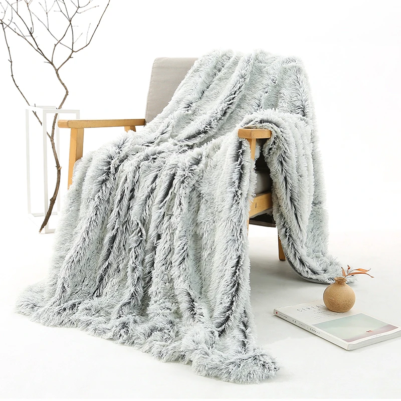 Newooh Thickened Autumn and Winter Blanket Double-Sided Cashmere Plush Pv Blanket,Double Sided Artificial Fur Blanket Super Soft Blankets Ultra Plush Decorative Blanket Bedding Newyear Gift