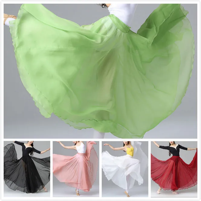 

2022 Big swing skirt Chiffon Skirt for Adult Girl Practice & Performance Romantic Ballet Skirt Ballerina Classical Dance Costume