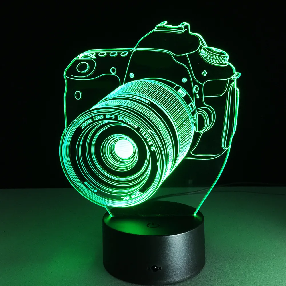 Подарок для подруги бойфренда 7 цветов Изменение 3D Голограмма камера лампы вечерние Подарок на годовщину подарок на день Святого Валентина