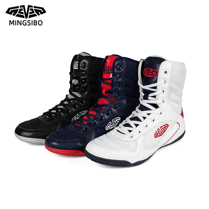 Men Sport Professional Boxing Shoes Black White Man Wrestling Sneakers Fighting Lightweight Male Weightlift Wearable Boots
