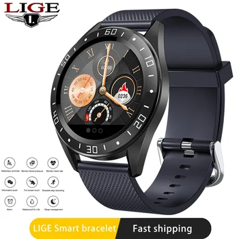 

LIGE IP68 Waterproof Sport Smart Watch Men blood pressure heart rate monitor information reminder sleep monitoring smartwatch