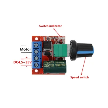 

Mini DC-DC 4.5V-35V 5A 90W PWM DC Motor Speed Controller Module Speed Regulator Control Adjust Adjustable Board Switch 12V 24V