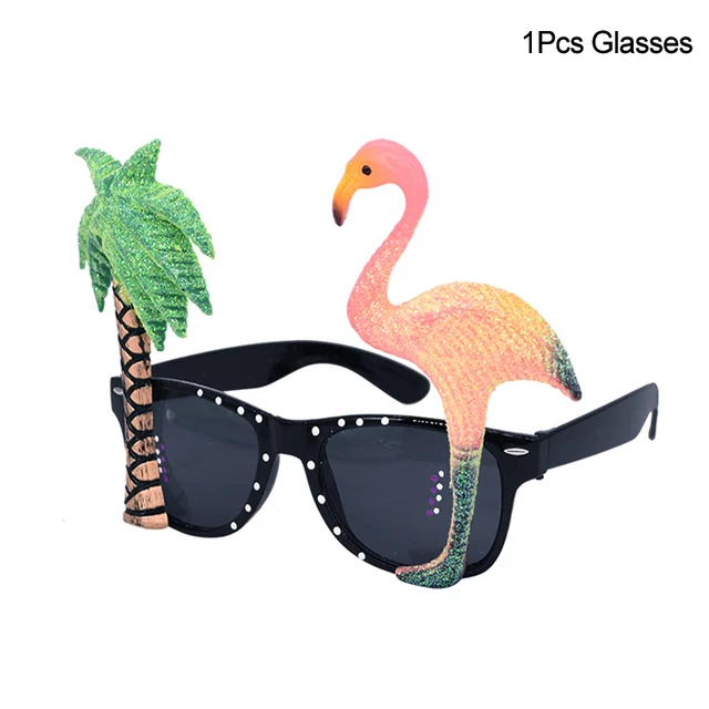 Hawaiian Party Decorations Palm Leaves Bunting Banner Luau Flamingo Summer Tropical Party Decoration Jungle Safari Party Ballons 1pc glasses