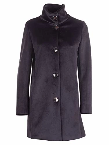 Парка RRD Cappotto Neo Velvet Donna, Collo Alto, Maxi Bottoni, Nero, A/I-20
