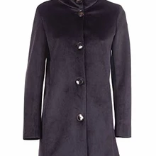 Парка RRD Cappotto Neo Velvet Donna, Collo Alto, Maxi Bottoni, Nero, A/I-20