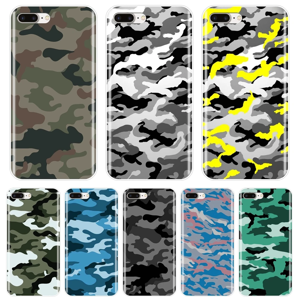 Camouflage Military Camo Phone Case For Apple iPhone 6 S 6S 7 8 X XR XS Max Silicone Soft Back Cover Plus |