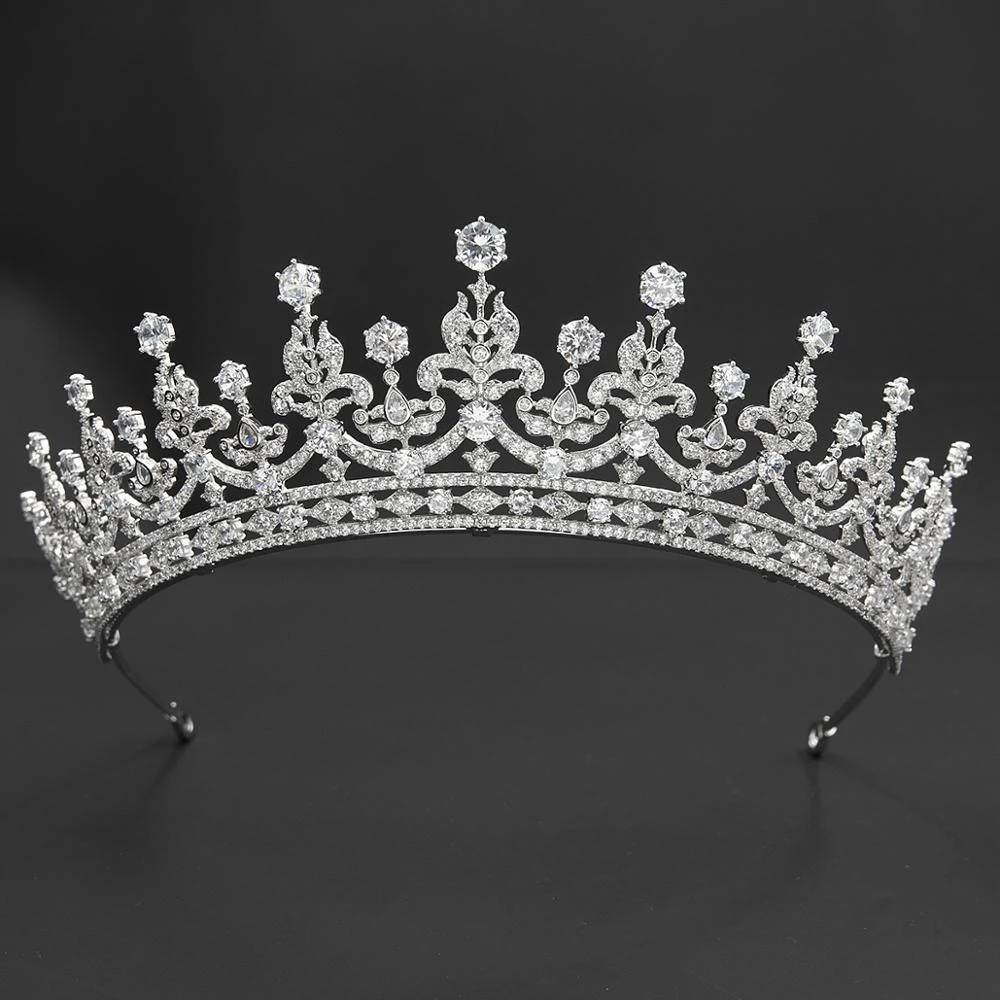 Tiara clásica de la abuela para boda, réplica real de Zirconia, Tiara de princesa de cristal, corona para novia, joyería para el CH10364| Joyería para el - AliExpress