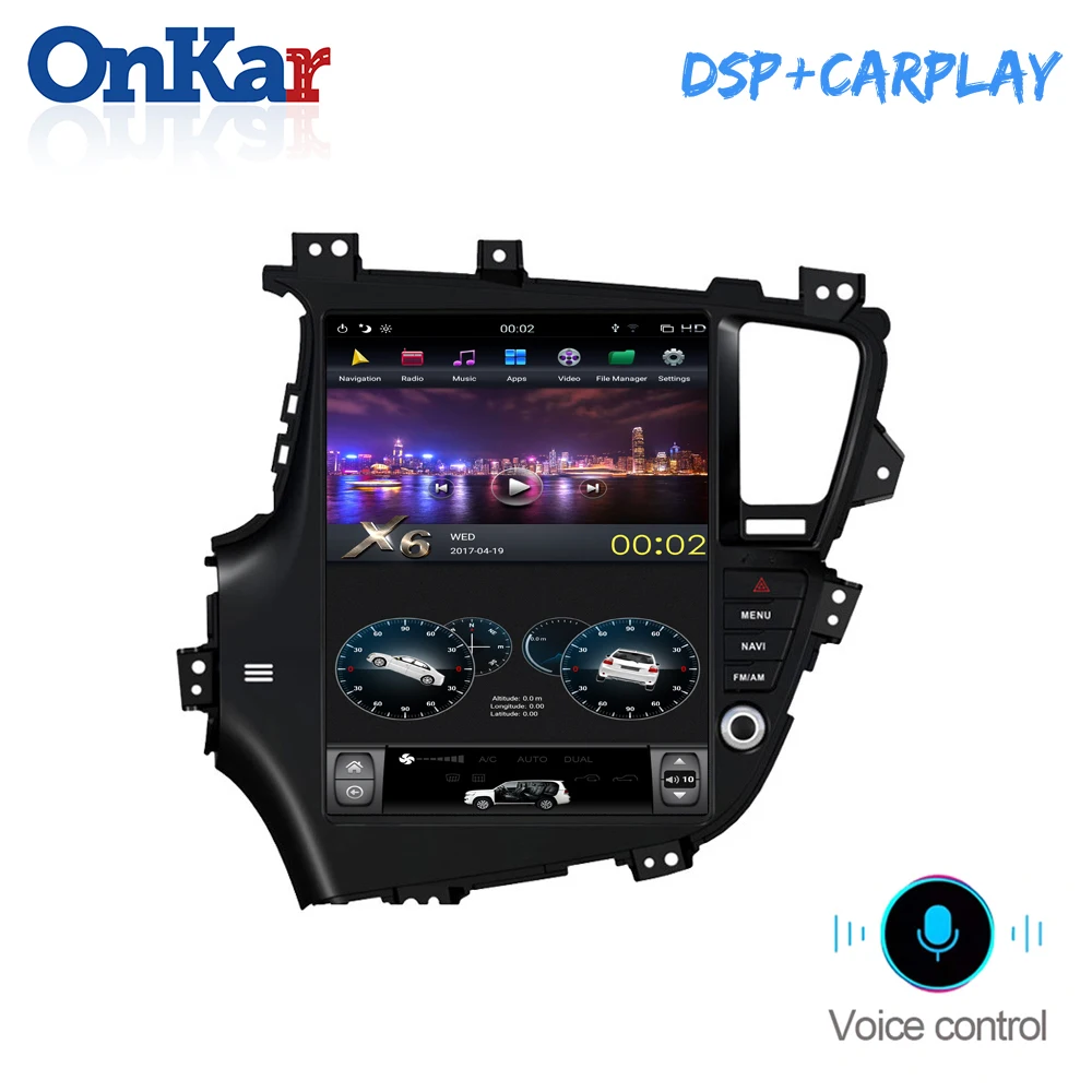 

ONKAR Android 9.0 Car Radio For KIA Optima/ k5 2010-2013 12.1 inch Vertical Screen Car Multimedia Player 4GB+32GB SIX Core