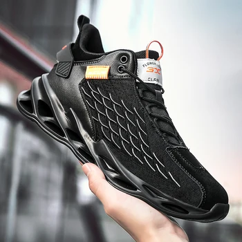 

2020 Mens Shoes Designer Black Sneakers Men Flying Woven Trend Damping Mesh Casual Shoes Blade Trainer Male Shoes Tenis Feminino