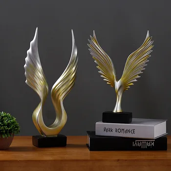 

Creative Spreading Wings Resin Figure Ornaments Figurines Home Decoration Accessories for Living Room Ornaments for Home Decor