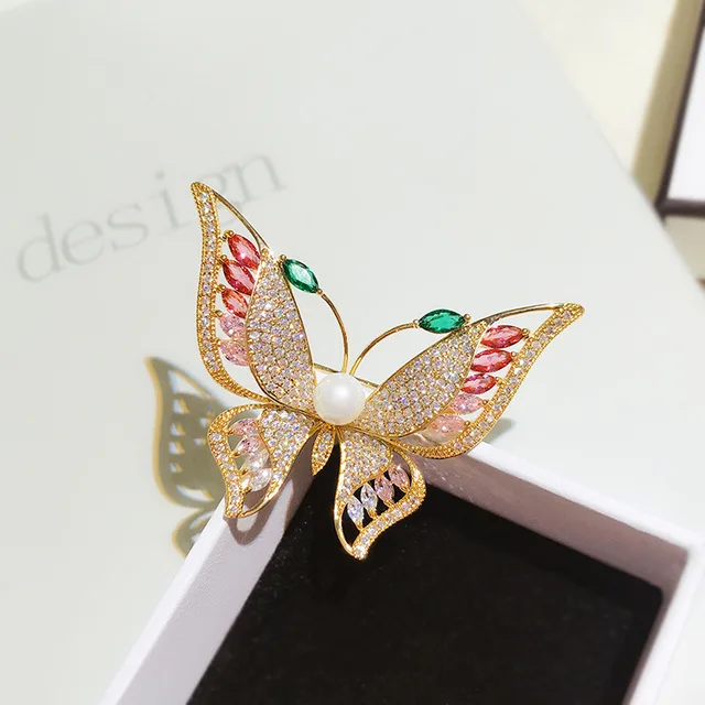 Luxury AAA Zircon Rose Sunflower Dandelion Brooches Pins Jewelry Rhinestone Cubic Zirconias Brooch for Women Wedding Bouquet Pin 12