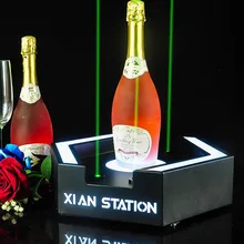

Bar Black Iron LED Light-Emitting Champagne Liquor Foreign Wine Red Wine Laser Wine Base KTV Nightclub Display Rack Supplies