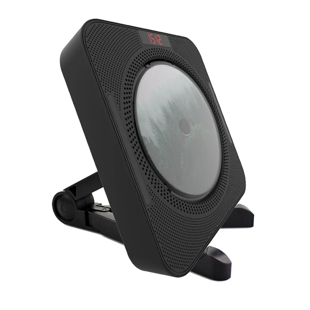 Portable CD Player Wall Mountable CD Music Player Bluetooth Remote Control FM Radio HiFi Speaker with USB 3.5mm LED Screen
