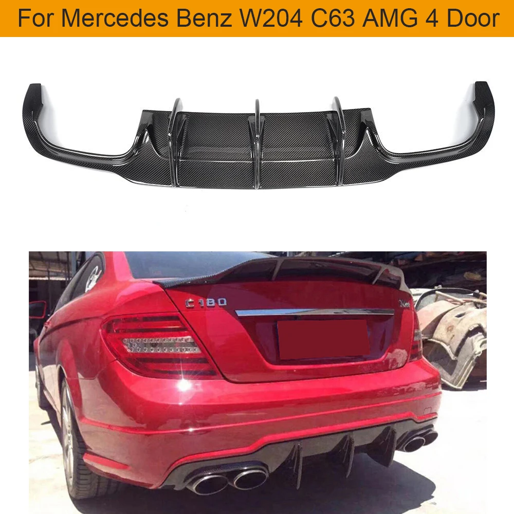 Для W204 C63 задний спойлер из углеродного волокна диффузор для Mercedes Benz W204 C63 AMG 4 двери только 2009