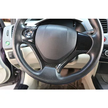 

Carbon Fiber Steering Wheel U Type Cover Trim Fit For HONDA Civic 9th 2012-2015 High Quality ABS Car Interior Accessories
