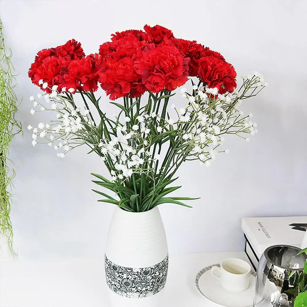 

Artificial flower carnation fall decor autumn decoration Carnations Silk Flower Bridal Hydrangea Home Mother's/Teacher's Day @12