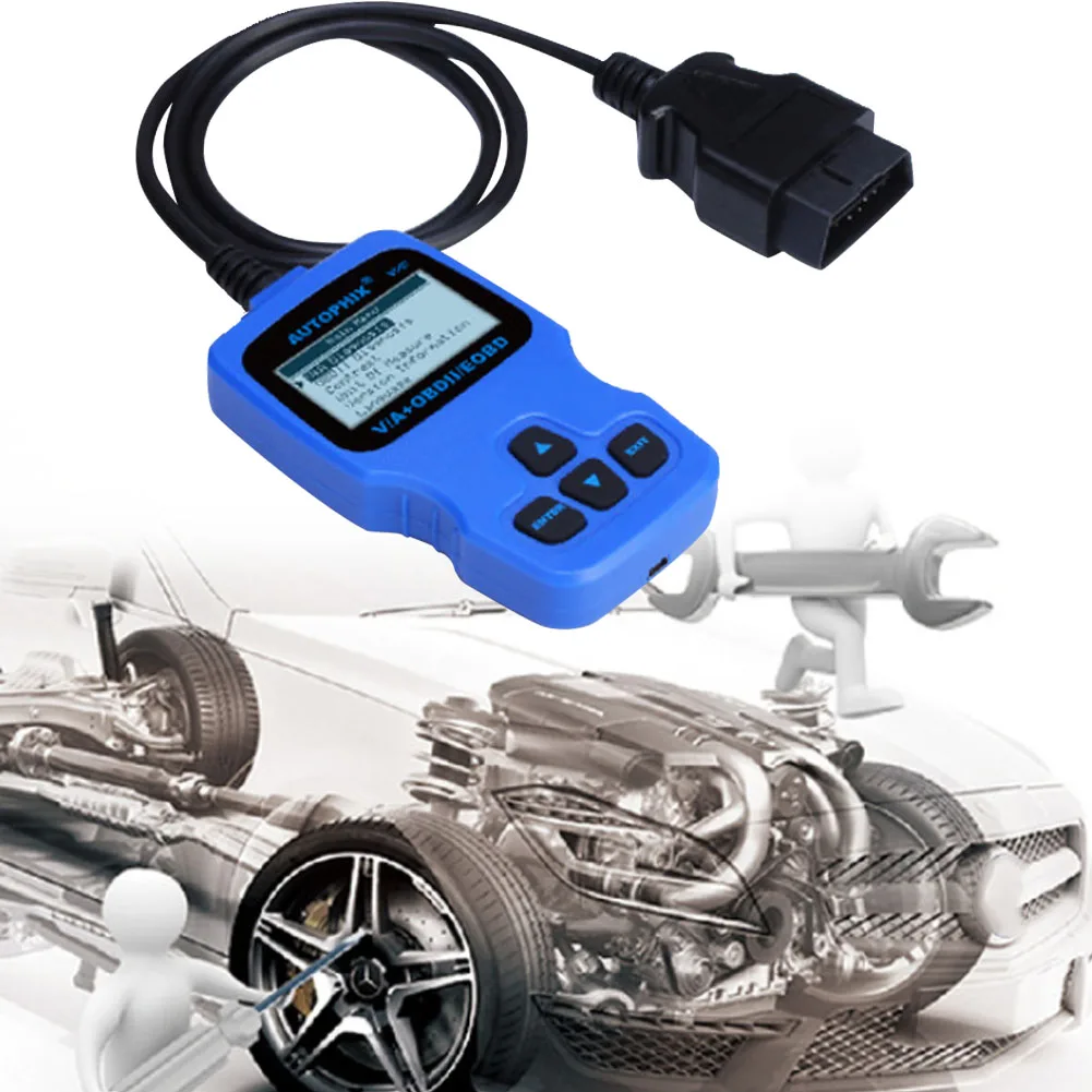 Проверка OBD2 сканер для сброса масла портативный автомобильный тормозной колодки код считыватель двигателя автомобильный диагностический инструмент ЖК-дисплей