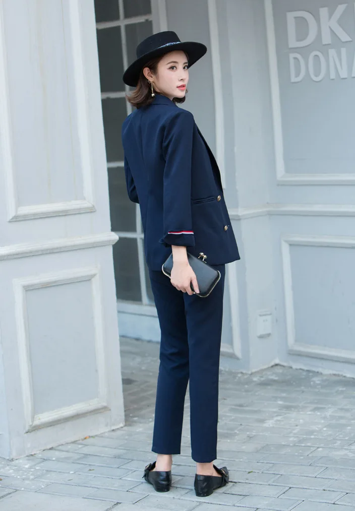 

2018 Autumn Clothing New Style Doubled Lapel Collar Design-Three-Color Commuting Work Suit
