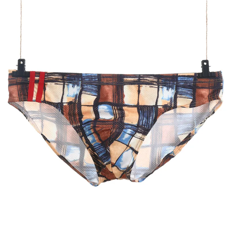 

Трусы-брифы мужские с низкой посадкой, пикантное нижнее белье, мягкие шорты с принтом