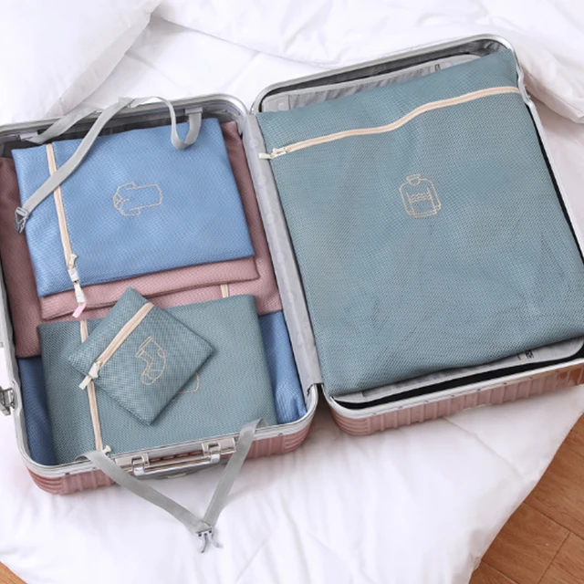 Hímzőmosó Táska Megvastagodott Szennyeződés Elleni Védelemgátló Mosókáska Háztartási Fehérnemű Ruházat Mosózsák Hálózsák - Image 6