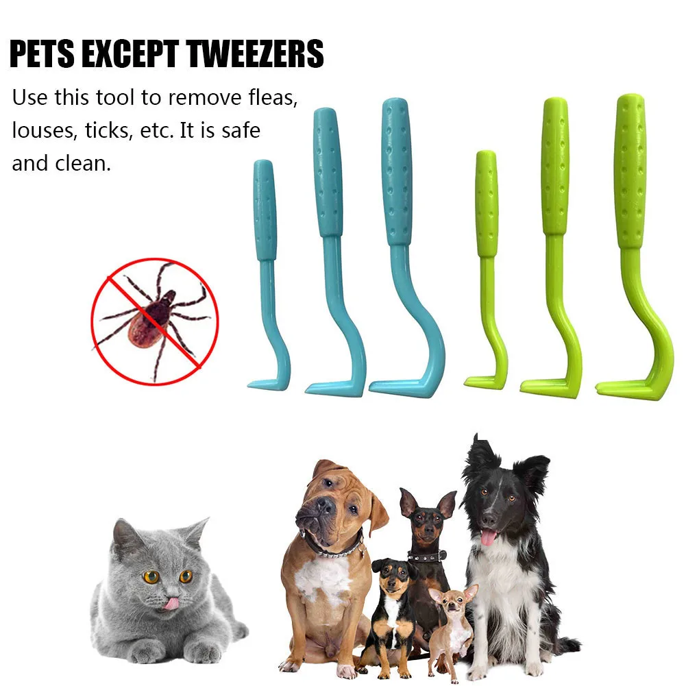 3PCS Pet Flea Remover Tool Scratching Hook Remover Pet Cat Dog Grooming Supplies Tick Picker Flea Removal Tools Pets Dogs Comb