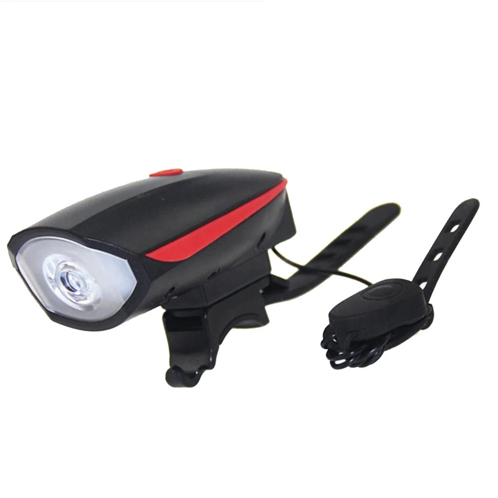 Battery Power AAA LED Bicycle Headlight Bike Head Light Front Lamp Cycling &Horn
