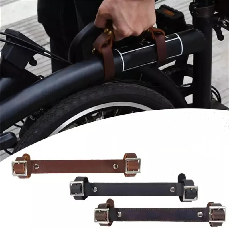 Bicycle Carrying Strap Vintage Leather Bike Handle Strap Bicycle Frame Carrying Lifter