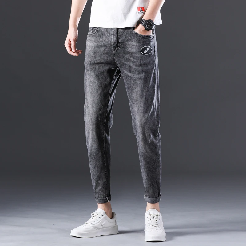 Buy Mens Cotton casual trousers Classic Ankle-length Pant men jeans slim fit jeans denim jogger jeans Streetwear Large Size Bottoms