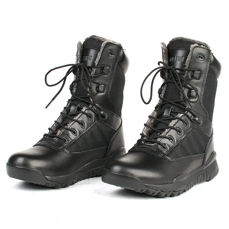 

CQB. Swat Flying Tiger Winter Warm Combat Boots Men's Zipper Combat Boots Worker Boot Desert Boots Women's Martin Big Dumb Comba