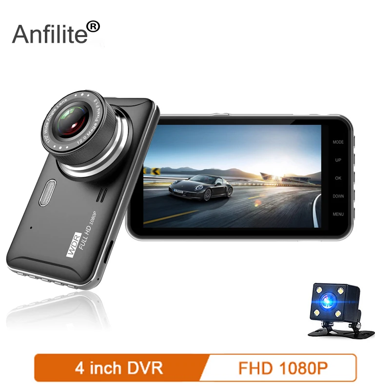 

Anfilite 4.0 Inch Car DVR Camera HD Rearview Mirror Car Black Box Dash Cam Registrar Video Recorder DVR Dash Camera