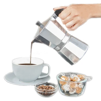 Stainless Espresso Maker Latte Coffee Maker Italian Moka Espresso Cafeteira Percolator Pot 1cup/3cup/6cup Stovetop Coffee Maker