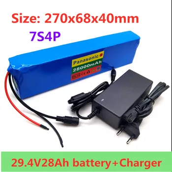 

Panasonic 7S4P 24V28Ah electric bicycle motor ebike scooter li-ion battery pack 29.4v 18650 rechargeable batteries BMS + charger