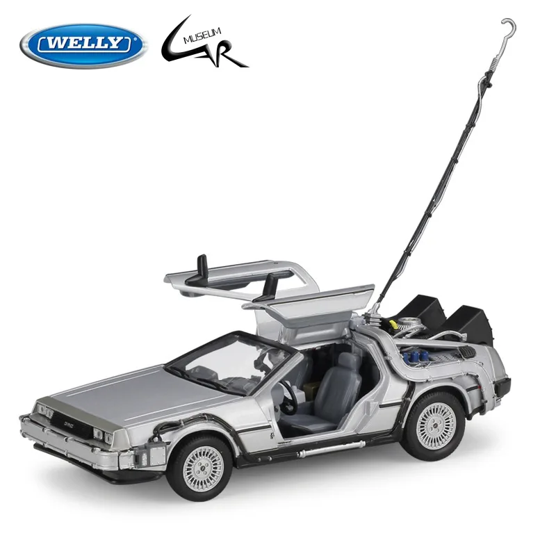 Welly 1:24 DMC -12 Delorean Назад в будущее металлический Литая ралли масштабная модель