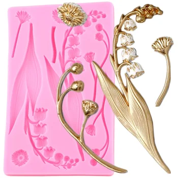 

Bell Orchids Cake Border Silicone Molds Lily Flower Chocolate Candy Fondant Mold DIY Wedding Sugarcraft Cake Decorating Tools